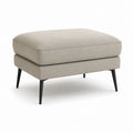 Repose-pieds rectangulaire beige en polyester avec pieds en acier 80 x 60 x 45 cm