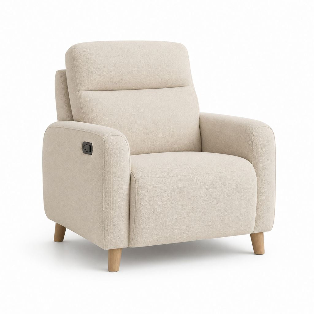 Fauteuil relax électrique inclinable beige en polyester 88 x 92 x 102 cm