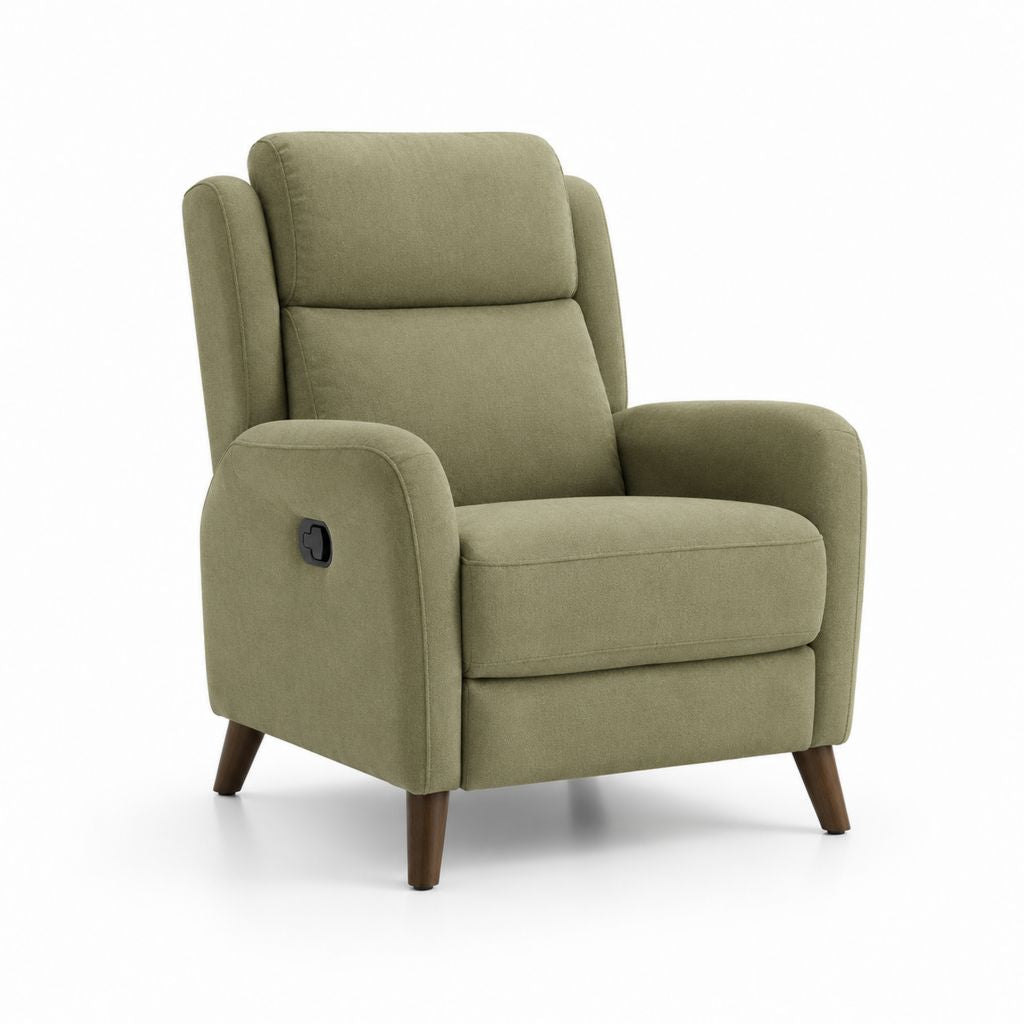 Fauteuil relax inclinable manuel vert olive en polyester 82 x 90 x 102 cm